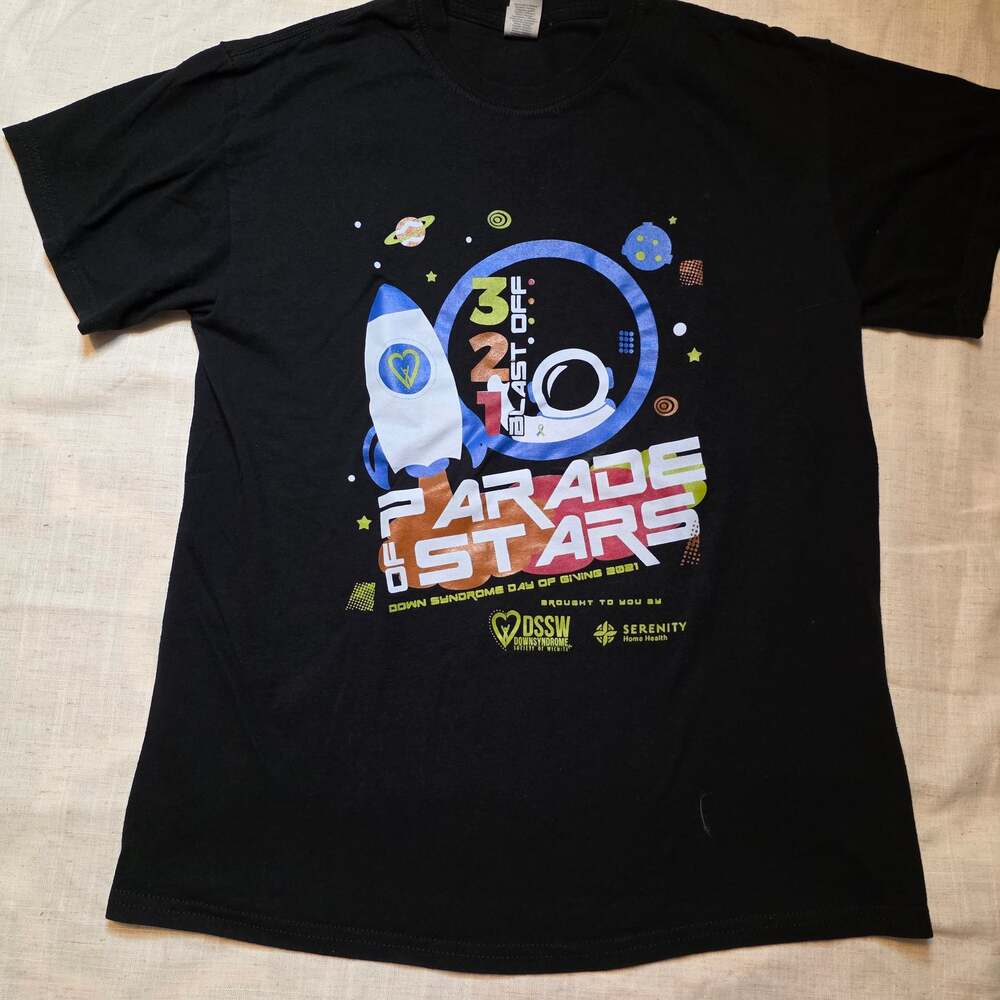 Parade of Stars Down Syndrome Day of Giving 2021 Graphic T-Shirt Black Size M